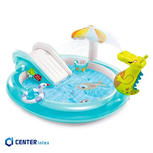 استخر بادی بزرگ سرسره دار کودک مدل دایناسور
