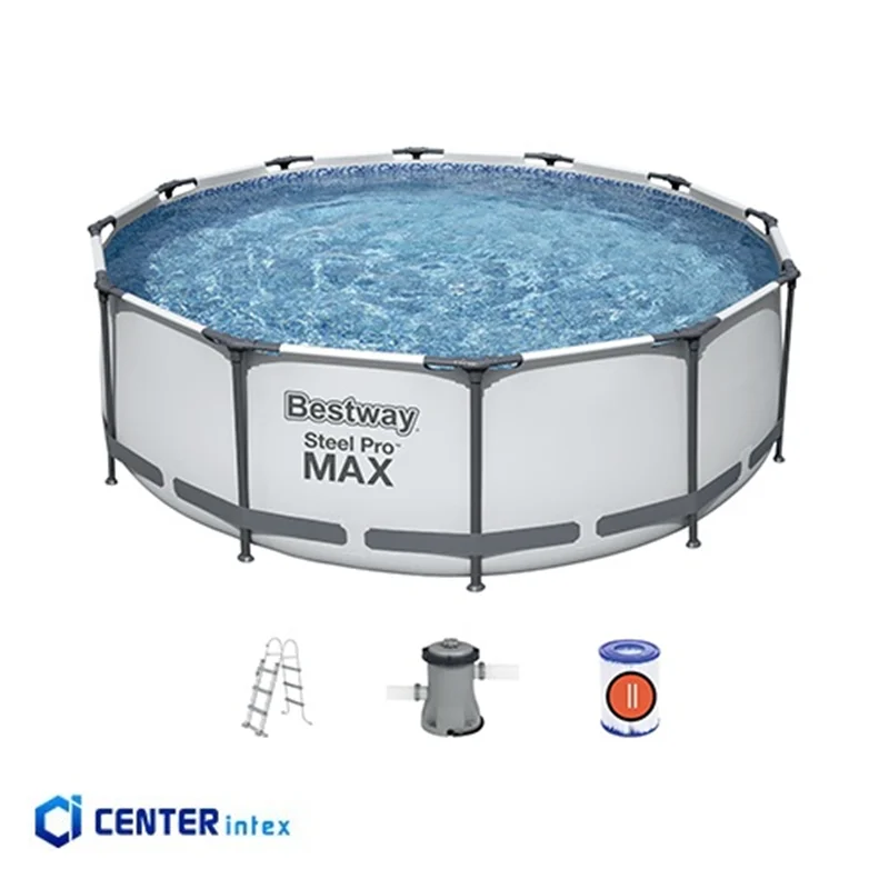 استخر پیش ساخته گرد فریمی بست وی 100*366 پمپ دار