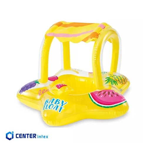 شناور بادی شورتی کودک سایبان دار زرد