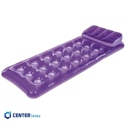 تشک بادی روی آب بزرگسال تک نفره بالش دار بنفش