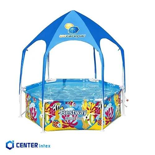 استخر پیش ساخته فریمی سایبان دار آبپاش دار قطر 183