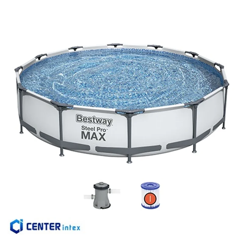 استخر پیش ساخته گرد فریمی بست وی 76*366 پمپ دار