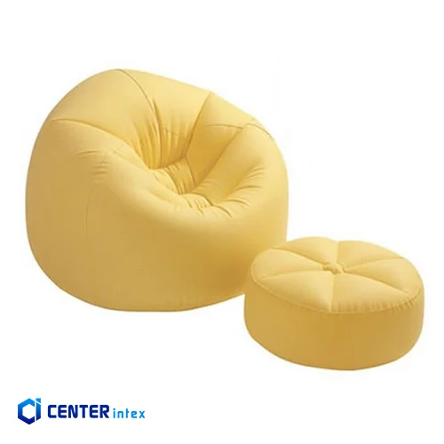 مبل بادی زرد با زیر پایی اینتکس 68558